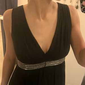 Floor length black dress